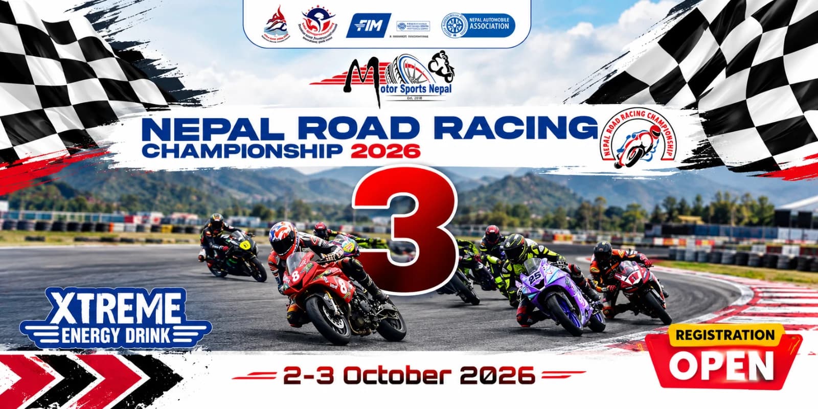 Nepal Road Racing Championship 2026 – Round 3 | Motorcycle Racing Event poster