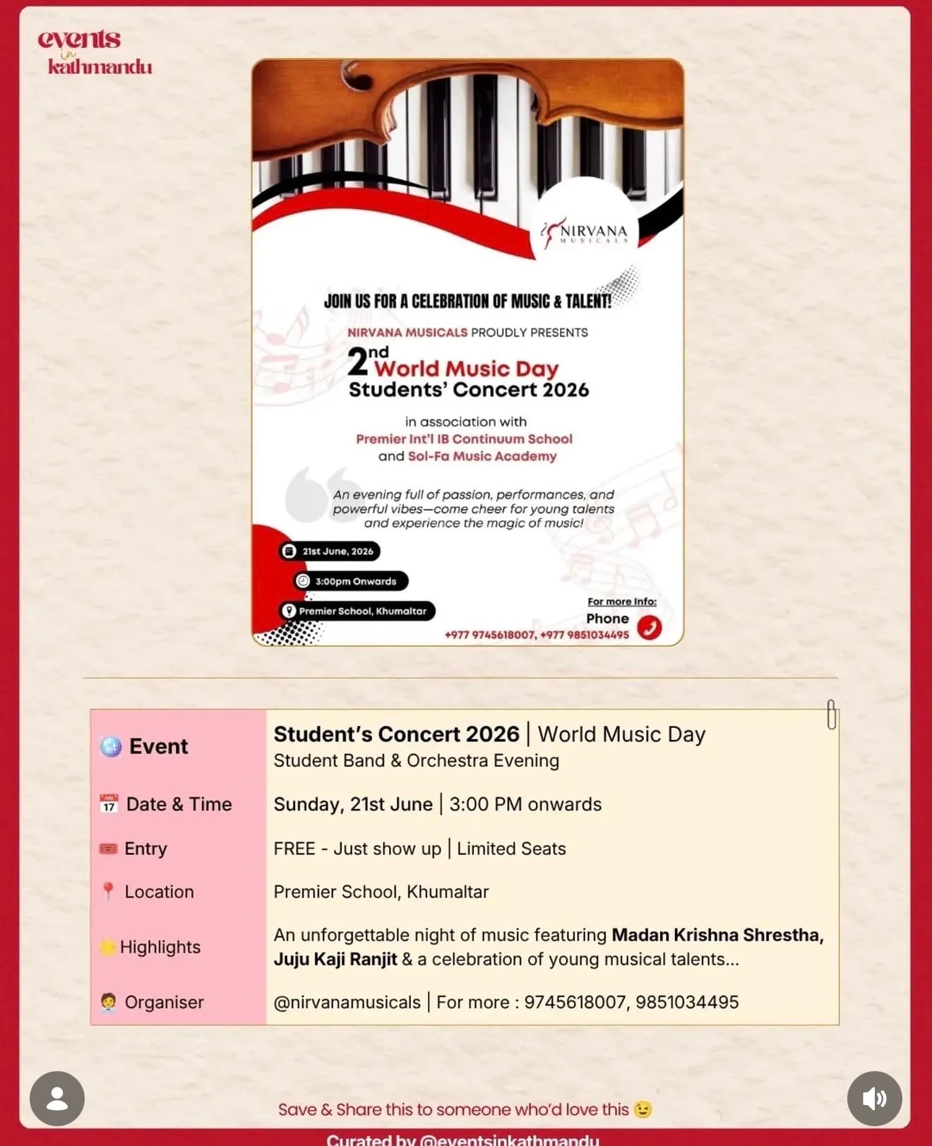 2nd World Music Day Students' Concert 2026